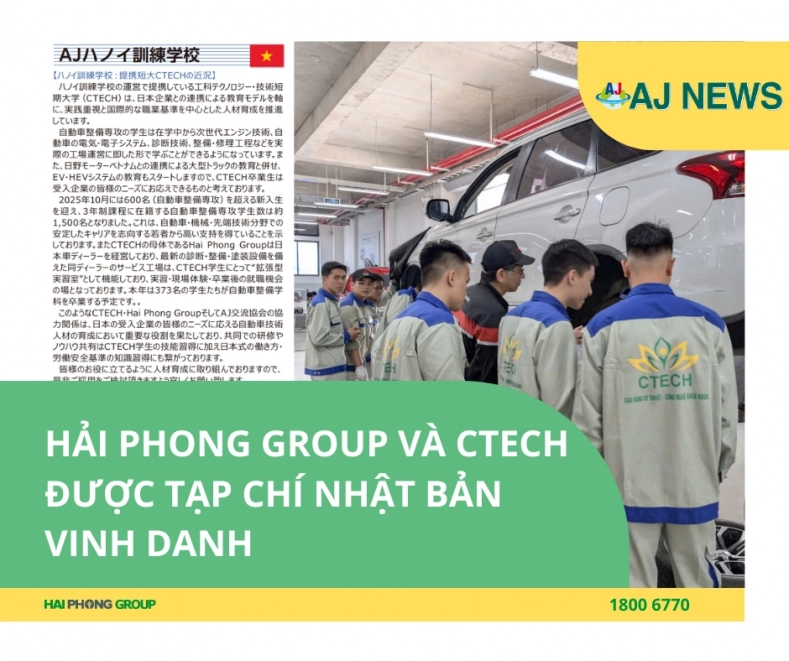 Hải Phong Group và CTECH được Tạp chí Nhật Bản AJ News đánh giá cao về năng lực đào tạo và hợp tác quốc tế